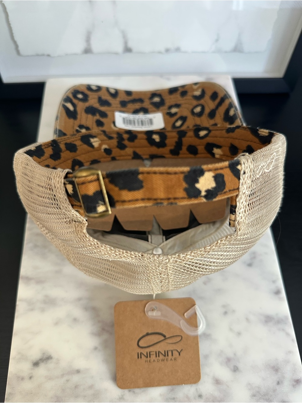 NWT Women’s Leopard Print Hat Cap - Washed Charcoal/Black/Tan - Picture 5 of 5